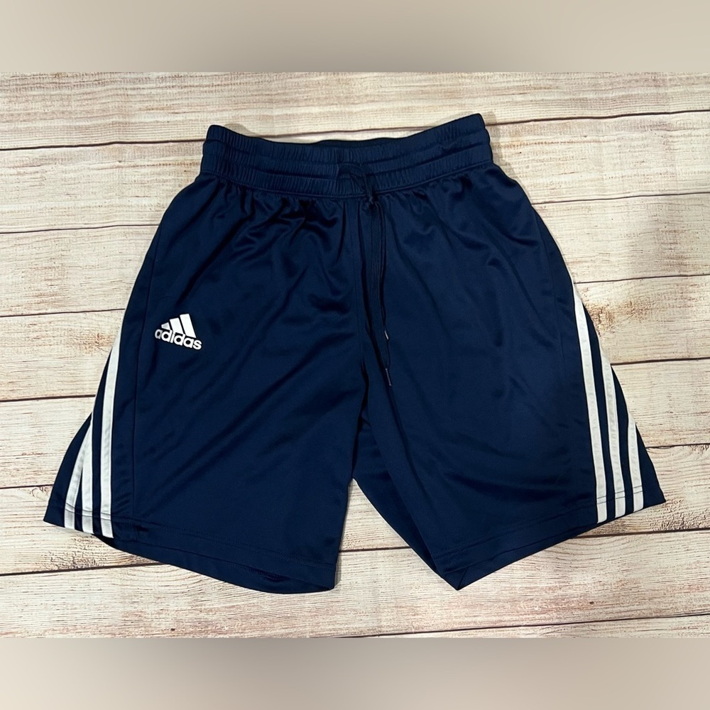 Adidas Men's 3 Stripe Shorts Blue Size Medium